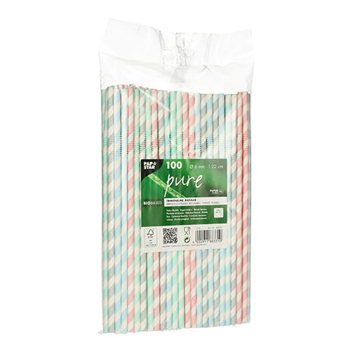 Słomki papierowe w paski - Omineco.pl