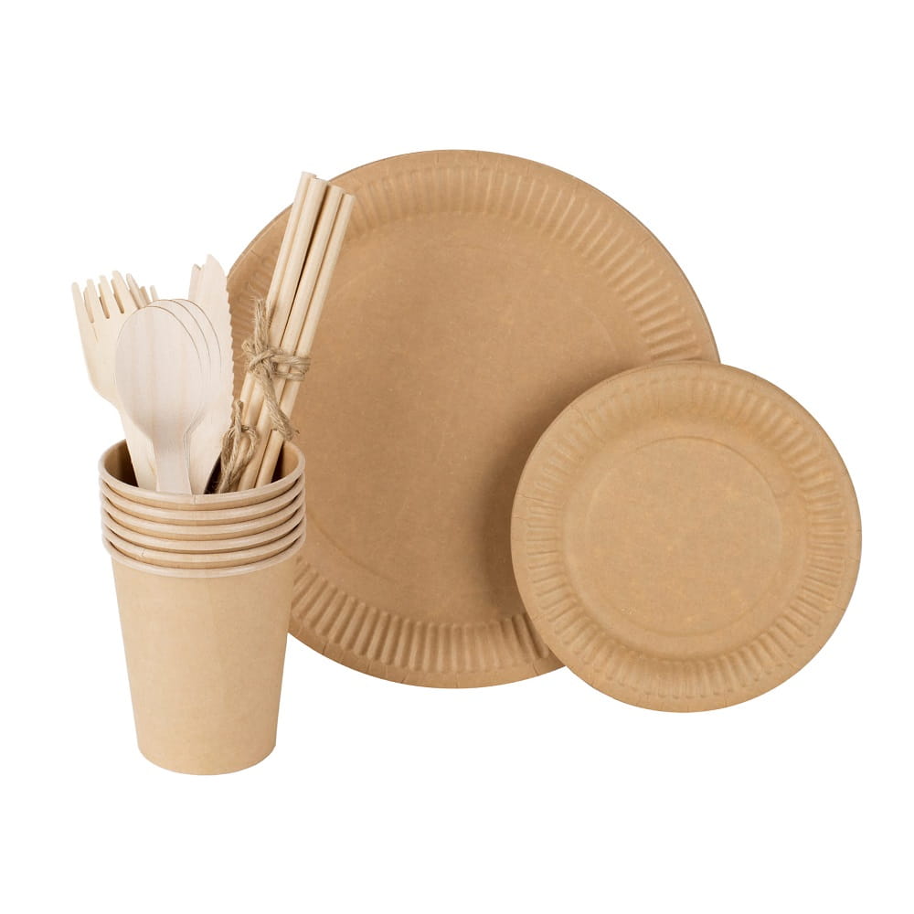 Papierowe talerze jednorazowe – 23 cm i 15 cm, idealne na dania główne i desery