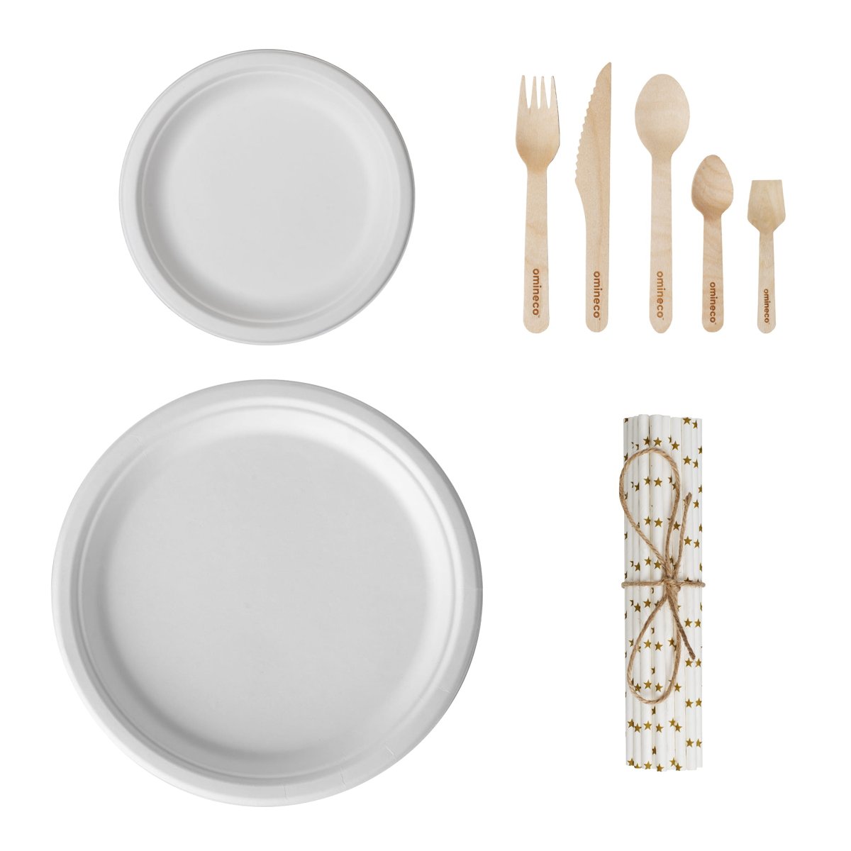 Zestaw naczyń jednorazowych z trzciny cukrowej dla 16 osób