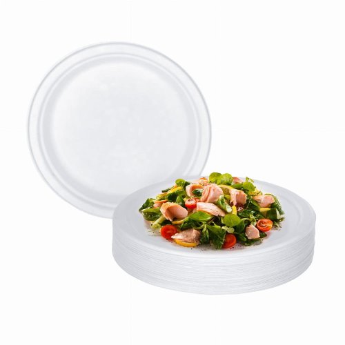 Okrągłe talerze z trzciny cukrowej śr. 26 cm 50 szt. 