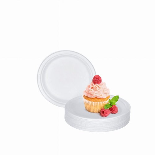 Okrągłe talerze z trzciny cukrowej śr. 18 cm 50 szt.