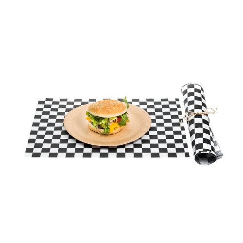  Papier pakowy biały + PE 30/40 cm "szachownica czarna" 1000 szt.