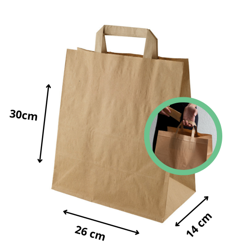 Torby papierowe z uchwytem 26x14x30 cm 50 szt.