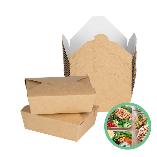 Papierowe opakowania na lunch średnie 50 szt.