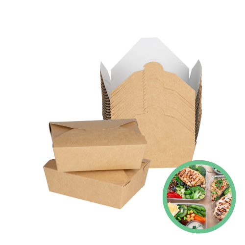 Papierowe opakowania na lunch małe 50 szt.