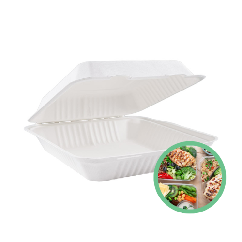 Jednokomorowe opakowania z trzciny cukrowej XL 100 szt.