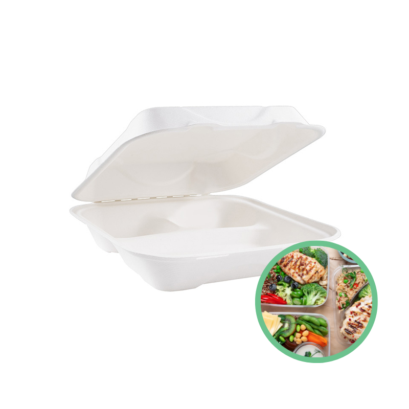 Trzykomorowe opakowania z trzciny cukrowej duże 50 szt.  - Omineco.pl