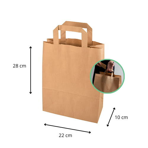 Torby papierowe z uchwytem 28x22x10 cm 50 szt.