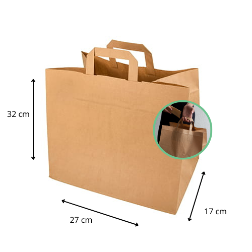 Torby papierowe z uchwytem 32x17x27 cm 50 szt. - Omineco.pl