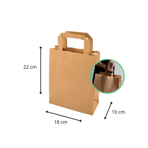 Torby papierowe z uchwytem 18x10x22 cm 50 szt.  