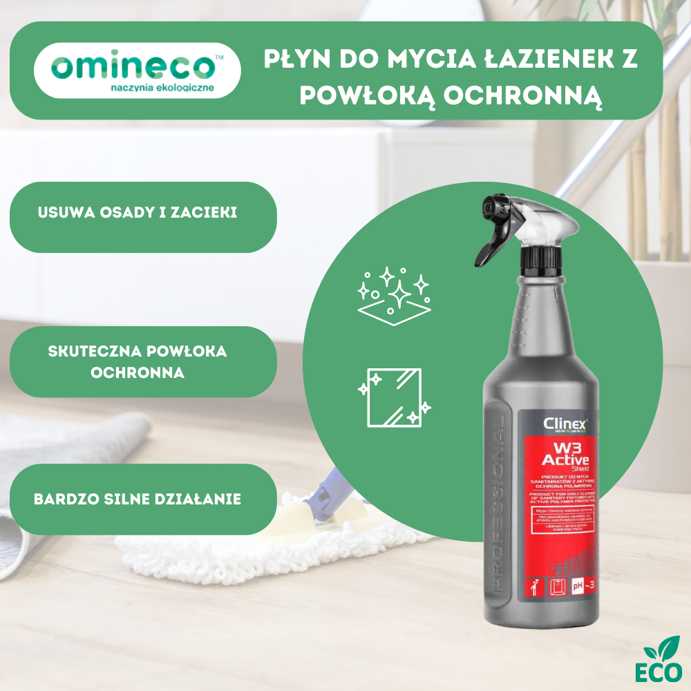 Płyn do mycia łazienek z aktywną powłoką ochronną