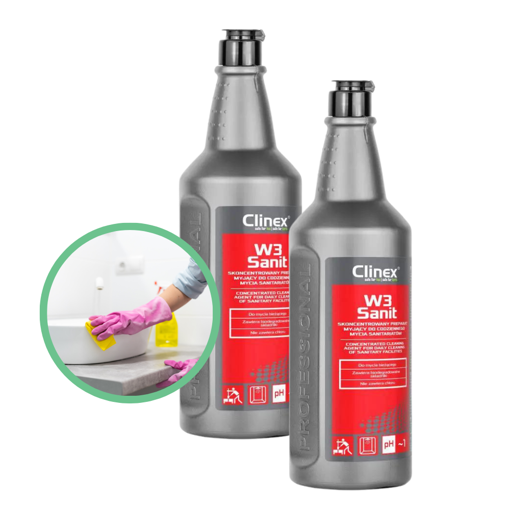 Skoncentrowany środek do codziennego mycia toalet Clinex W3 Sanit 1 L - omineco.pl