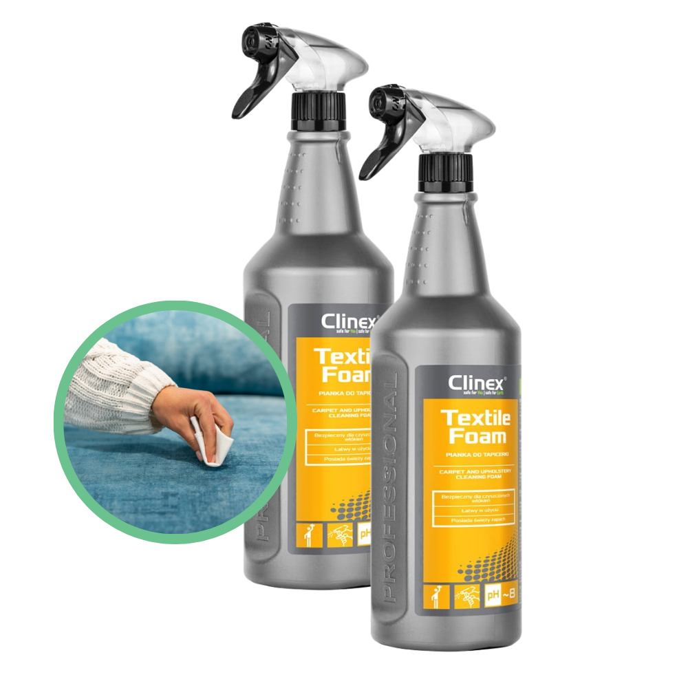 Pianka do usuwania zanieczyszczeń z tapicerki Clinex Textile Foam 1 L - omineco.pl