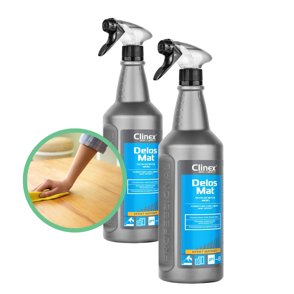 Ekologiczny płyn do czyszczenia i odtłuszczania mebli Clinex Delos Mat 1 L - omineco.pl