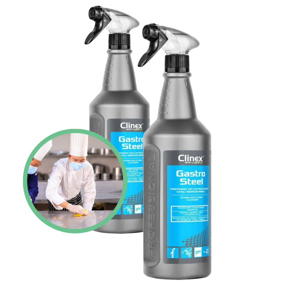 Środek do czyszczenia stali nierdzewnej Clinex Gastro Steel 1 L - omineco.pl