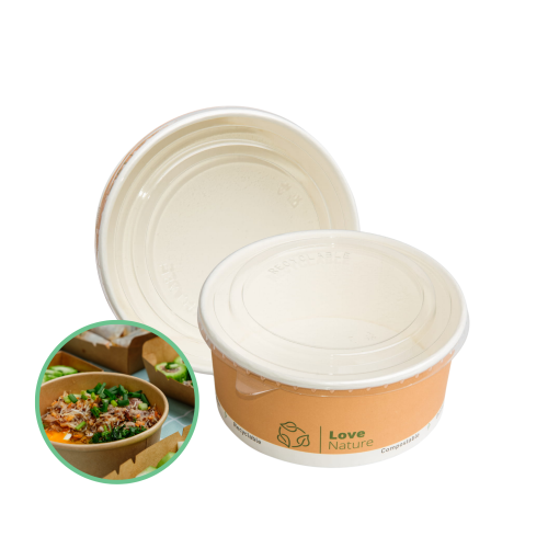 Papierowa miska sałatkowa 750 ml z pokrywką 50 szt. 