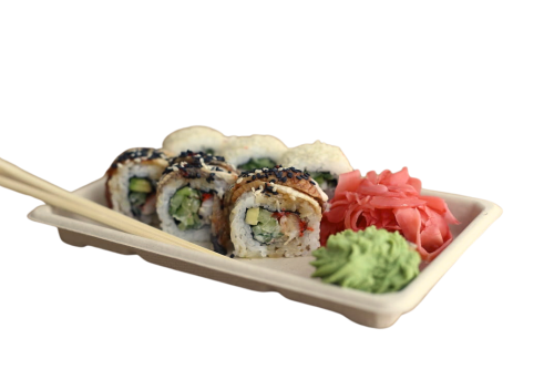 Pojemniki na sushi z trzciny cukrowej małe 50 szt.