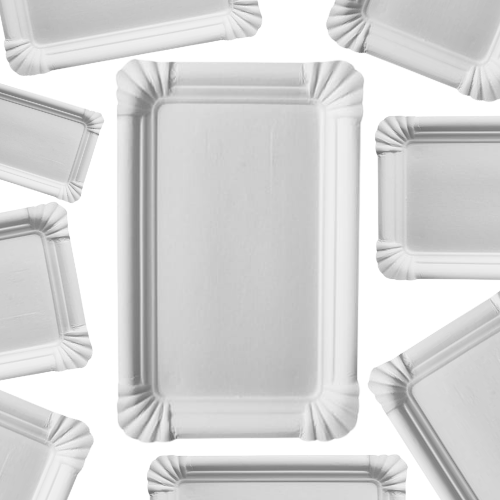 Białe tacki papierowe - omineco.pl