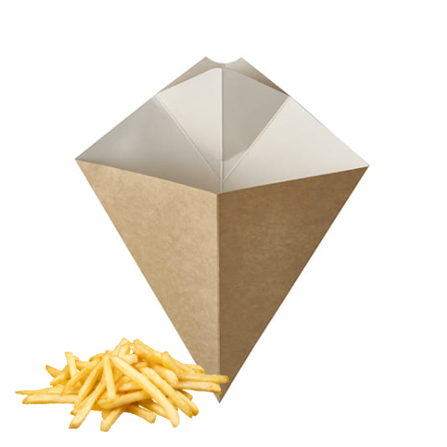 Rożki na frytki z miejscem na dip 300 ml 50 szt.