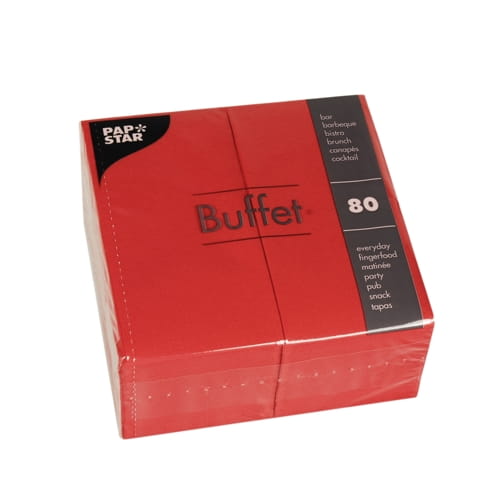 Czerwone serwetki 2-warstwowe 1/8 33x33 cm 80 szt.