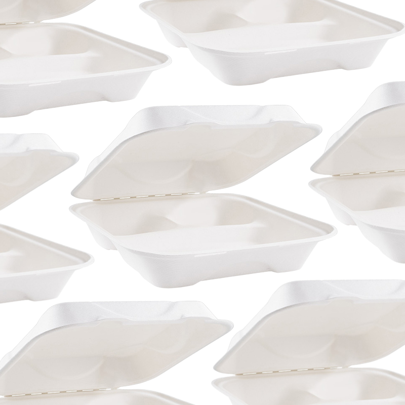 Trzykomorowe opakowania z trzciny cukrowej XL 100 szt. - Omineco.pl