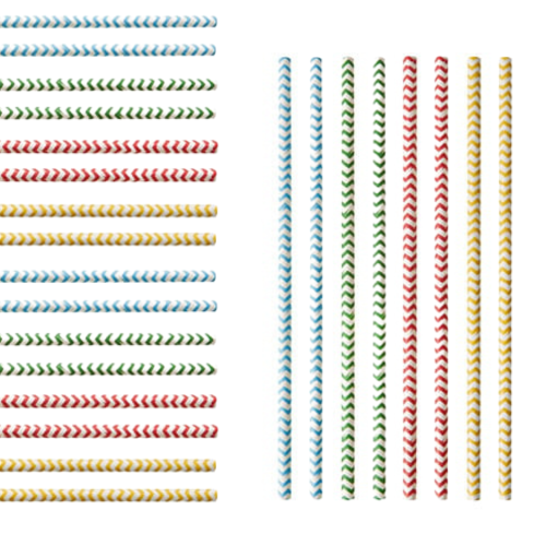 Słomki papierowe w paski 6 mm 25 szt.