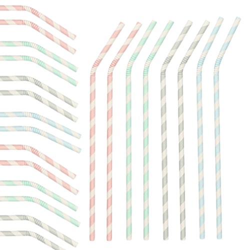 Słomki papierowe w paski - Omineco.pl