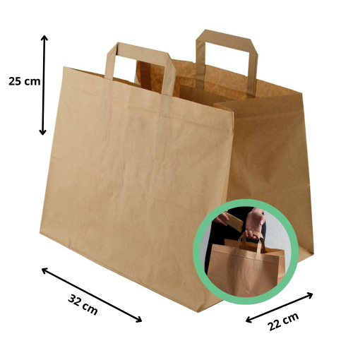 Torby papierowe z uchwytem 32x22x25 cm 250 szt.