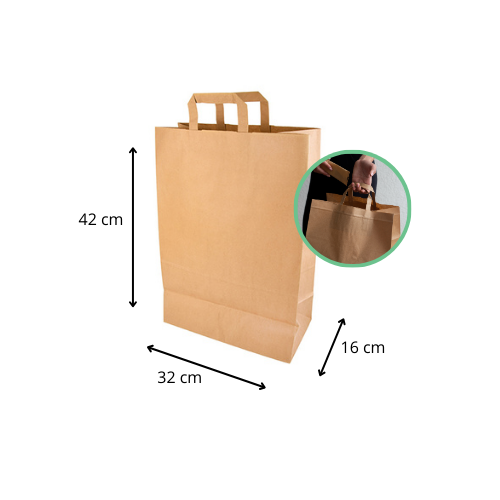 Torby papierowe z uchwytem 42x32x16 cm 50 szt.