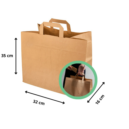 Torby papierowe z uchwytem 35x32x16 cm 50 szt.