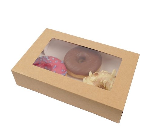 Papierowe opakowania cukiernicze "z okienkiem" duże 25 szt.