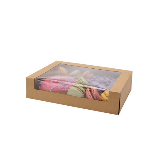 Papierowe opakowania cukiernicze "z okienkiem" 20x14 cm 25 szt.