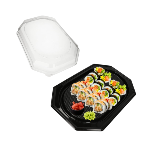 Tace do sushi z pokrywkami R-Pet średnie 10 szt.