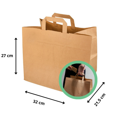Torby papierowe z uchwytem 32x27x21,5 cm 50 szt. 